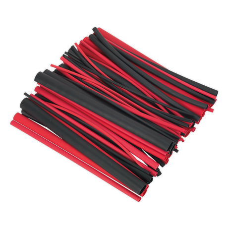 Heat Shrink Tubing Assortment 72pc Black & Red Adhesive Lined 200mm - HSTAL72BR - Farming Parts