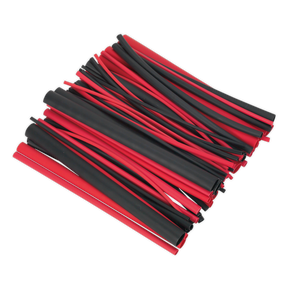 Heat Shrink Tubing Assortment 72pc Black & Red Adhesive Lined 200mm - HSTAL72BR - Farming Parts