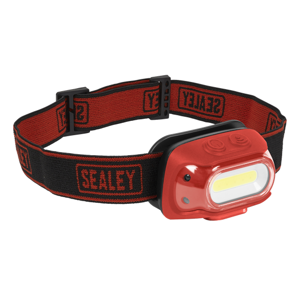 Sealey | Rechargeable Head Torch with Auto-Sensor 8W COB LED - Red - HT08RR