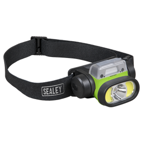 Sealey | Rechargeable Head Torch with Auto-Sensor 5W & 3W COB LED - HT400LED