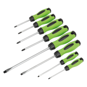 Screwdriver Set 8pc Hi-Vis Green - HV001 - Farming Parts