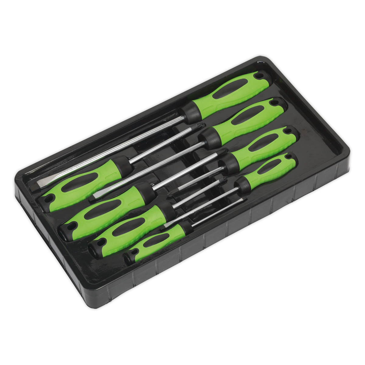 Screwdriver Set 8pc Hi-Vis Green - HV001 - Farming Parts