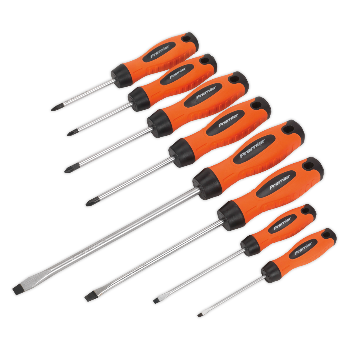 Screwdriver Set 8pc Hi-Vis Orange - HV003 - Farming Parts