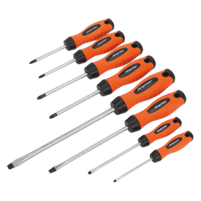 Screwdriver Set 8pc Hi-Vis Orange - HV003 - Farming Parts
