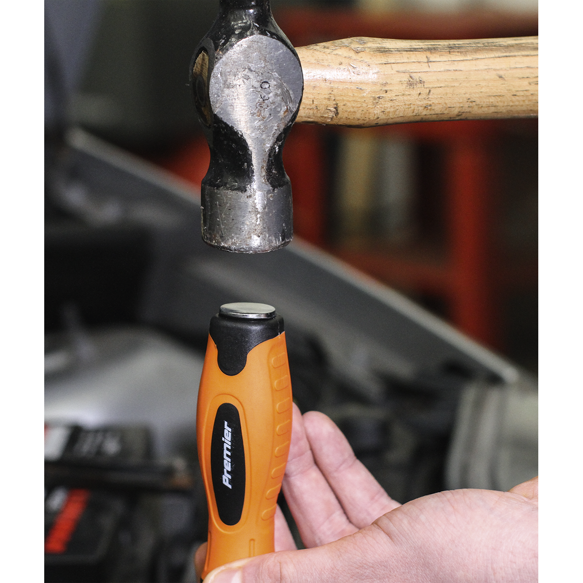 Screwdriver Set 8pc Hammer-Thru Hi-Vis Orange - HV004 - Farming Parts