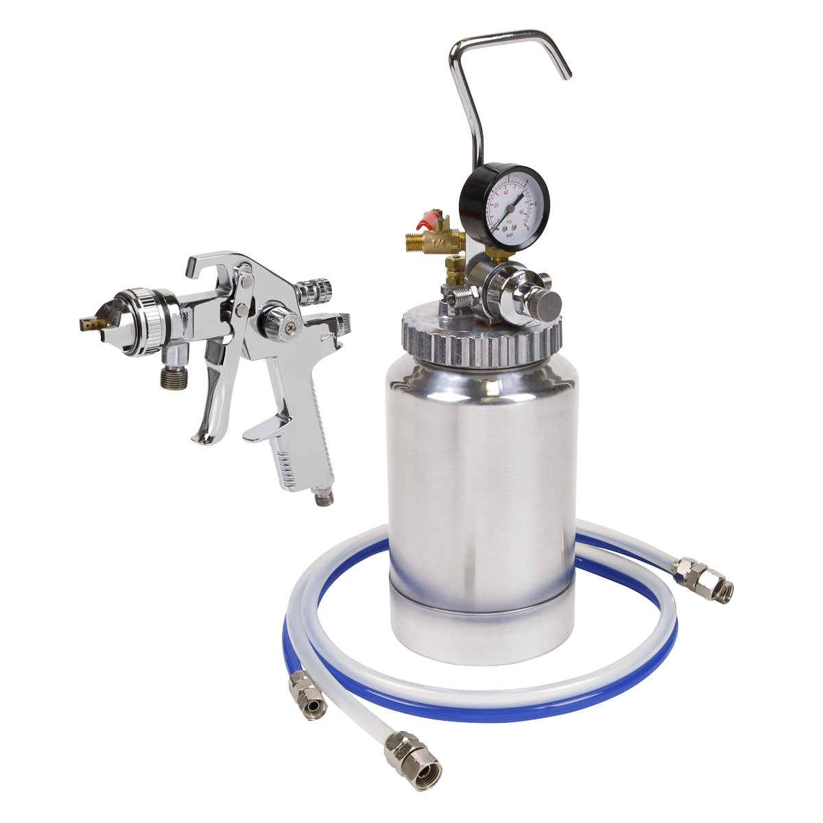 HVLP Pressure Pot System with Spray Gun & Hoses 1.7mm Set-Up - HVLP-79/P - Farming Parts