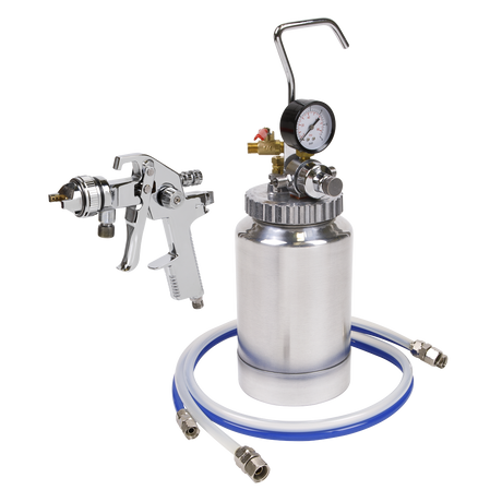 HVLP Pressure Pot System with Spray Gun & Hoses 1.7mm Set-Up - HVLP-79/P - Farming Parts