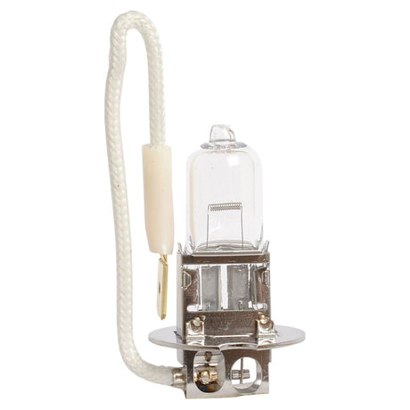 The Sparex H3 halogen light bulb (Part No. S.53243) features a durable PK22s metal base and an elegant white cord, designed to operate at 12V 55W. It is attractively presented against a pristine white background.