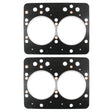 This set includes two Sparex Head Gaskets for 4-cylinder engines (2+2) with bore diameter openings of Ø 102 mm and multiple smaller holes for bolt fittings. Perfect for Universal Tractors and other machinery. Available under Sparex Part No. S.59191.