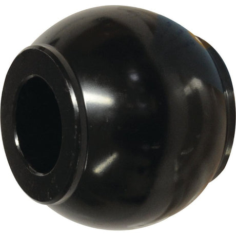 The Heavy Duty Top Link Ball (Cat. 4/3) - S.118459 by Sparex is a black, spherical object with a hollow center and smooth surface, crafted from heavy-duty 20Mncr5 steel.