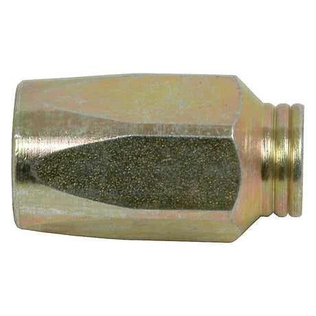 Close-up image of the Sparex Hydraulic 2-Piece Re-usable Coupling Ferrule 3/8'' 1-wire skive off (Sparex Part No. S.2544), perfect for securing a hose.