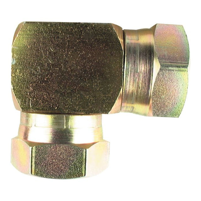 A Sparex Hydraulic Adaptor, part number S.35119, is a brass 90° compact elbow pipe fitting with 1/2'' BSP hexagonal female ends.