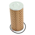 A cylindrical perforated air filter with a rubber seal placed on the bottom, standing upright against a white background, mirrors the quality design of Sparex Hydraulic Filter - Element (Sparex Part No. S.40884).