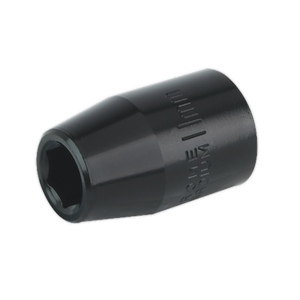 A black, cylindrical Sealey Impact Socket 11mm with a hexagonal opening and "IS1211" inscribed on its side, perfect for use with air impact wrenches.