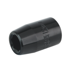 The Sealey IS1212 Impact Socket, a robust 12mm hexagonal socket made from durable Chrome Vanadium, is typically used with a ratchet or wrench to tighten or loosen nuts and bolts. Ideal for use with Premier Hand Tools.