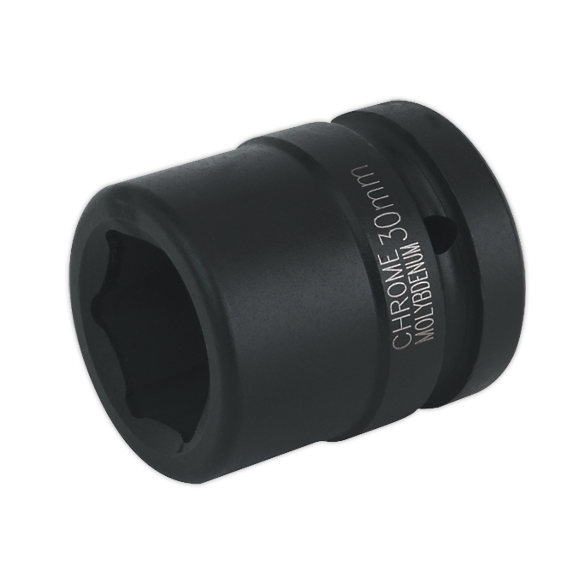 Discover Sealey's Impact Socket 30mm 1"Sq Drive - IS130, renowned for its superior corrosion resistance and strength with its "CHROME MOLYBDENUM" composition.