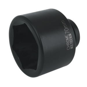 Introducing the Impact Socket 70mm 1"Sq Drive - IS170 by Sealey, a high-quality black chrome molybdenum socket engineered for optimal performance with air impact wrenches.