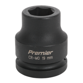 A black impact socket with "Sealey IS3419" engraved on its side, designed for use with air impact wrenches by Sealey Hand Tools.