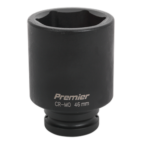 A Sealey 46mm Deep 3/4" Square Drive Impact Socket (IS3446D), ideal for use with air impact wrenches.