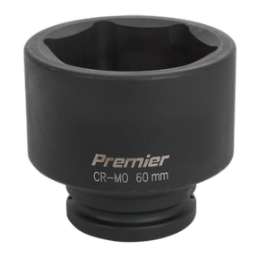 The Sealey Impact Socket 60mm 3/4"Sq Drive - IS3460 features a hexagonal opening, making it perfect for use with air impact wrenches.