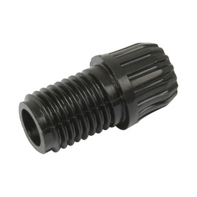 Close-up of a black plastic threaded nozzle with vertical ridges on the cap, compatible with the Sparex Ignition Coil Acorn (Part No. S.43579).