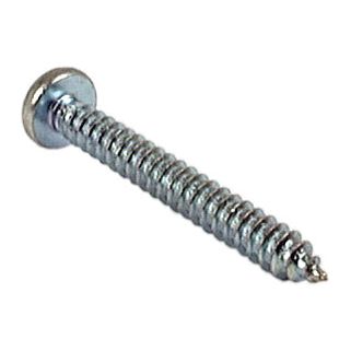 An Imperial Self Tapping Pan Head Screw, No.14x2'' (DIN 7971) from Sparex (Part No.S.12213), with a zinc-plated finish and a sharp, self-tapping threaded body lies on a white background.