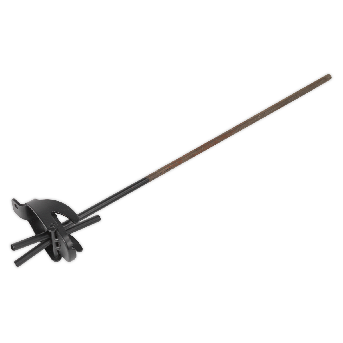 A digital illustration of a medieval halberd with a wooden shaft and a black metallic axe-blade, spike, and hook, demonstrating the same meticulous craftsmanship found in products like the Sealey Jerry Can Adaptor Double Tube - JCA2.