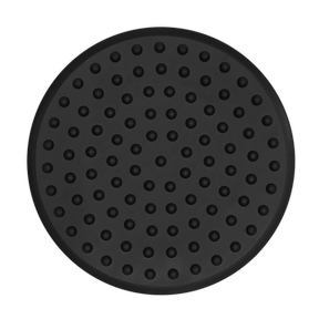 The Sealey Safety Rubber Jack Pad - Type B - JP16 is a round, black silicone mat with evenly spaced raised dots across its surface, perfect for use as a jack saddle at the jacking point.
