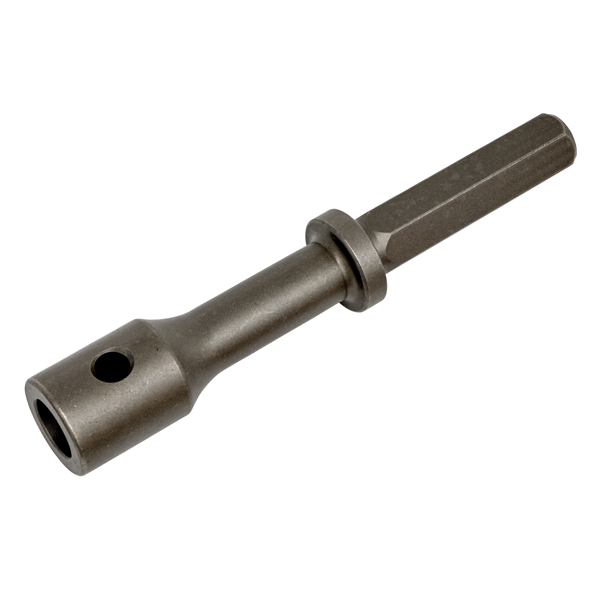 A Sealey Chuck Adaptor - Kango 950 to K Taper - K1K, featuring a hex shank on one end and a cylindrical socket on the other, specifically designed for use with power tools like the Kango 950 machines.