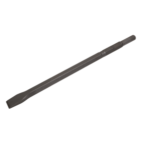 Introducing the Sealey Chisel 35 x 450mm - Kango 900 - K2CH, a long, flat chisel tool with a dark metallic finish, specifically designed for heavy-duty demolition or chiseling applications and compatible with Makita tools.