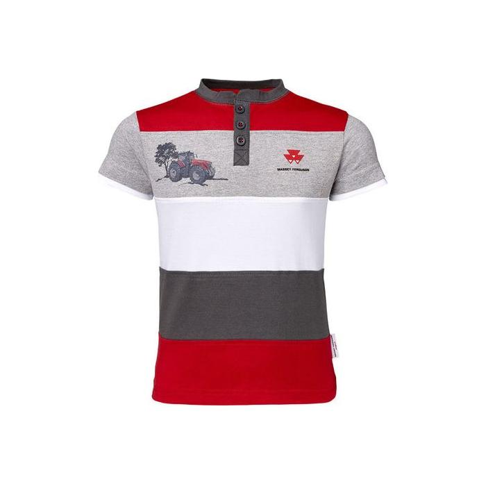 Massey Ferguson Kids Colour Block T-Shirt with Tractor Print | X993312013000
