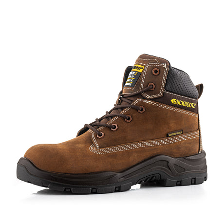 Buckbootz LACERZ Brown Crazy Horse Waterproof Safety Boots S7S