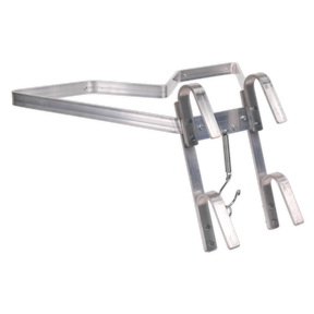 An image of Sealey’s metal, wall-mounted guitar hanger with padding on the hook to securely hold the guitar, offering excellent stability similar to the Ladder Stand-Off 2-Way (LAD004).