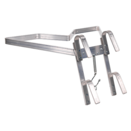 An image of Sealey’s metal, wall-mounted guitar hanger with padding on the hook to securely hold the guitar, offering excellent stability similar to the Ladder Stand-Off 2-Way (LAD004).