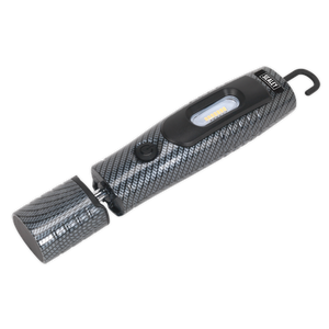 Rechargeable 360° Inspection Light 7 SMD & 3W SMD LED Carbon Fibre Effect Lithium-ion - LED3602CF - Farming Parts