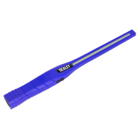 The Sealey Rechargeable 360° Slim Inspection Light (model LED3604UV) features a sleek black design and utilizes super bright SMD LEDs along with UV light.