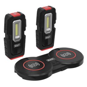 Inspection Light (x2) 3W & 1W COB LED & Double Wireless Charging Base - LEDWCBCOMBO3 - Farming Parts