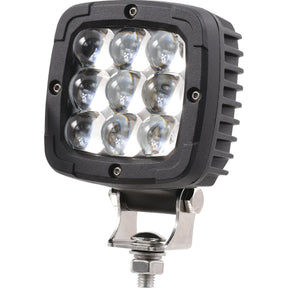 The LED Blue Spot Work Light for Spraying, 10-80V - S.148191 by Sparex features a square design with nine individual bulbs mounted on a metal bracket, providing an efficient spot beam pattern. This robust light is also IP69K rated for ultimate durability in harsh environments.