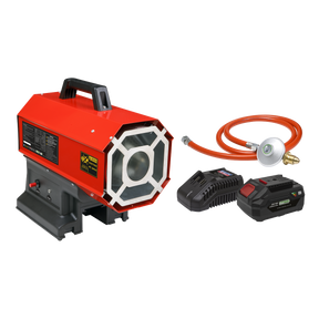 230V Space Warmer® Propane Heater 30,000-68,000Btu/hr (9-20kW) with 20V 4Ah Kit - LP69CCOMBO - Farming Parts