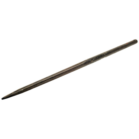 This long, narrow metal spike with one pointed end and a flat opposite end is ideal as a Bale Spike, featuring a maximum tine Ø 40mm for efficient handling. It’s called the Loader Tine - Straight 1,250mm (Star) - S.21533 from Sparex.