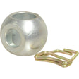 The photo displays the Sparex Lower Link Dual Category Balls with Retaining Clip (Cat. 1/2) - S.1611 for Ford/New Holland tractors, featuring a spherical, polished metal ball joint socket and a small, gold-colored metal clip on a white background—an excellent alternative to 3224.