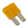 A close-up image of a Sealey automotive MICRO II Blade Fuse rated at 5A, featuring its two metal prongs.