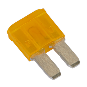 A close-up image of a Sealey automotive MICRO II Blade Fuse rated at 5A, featuring its two metal prongs.