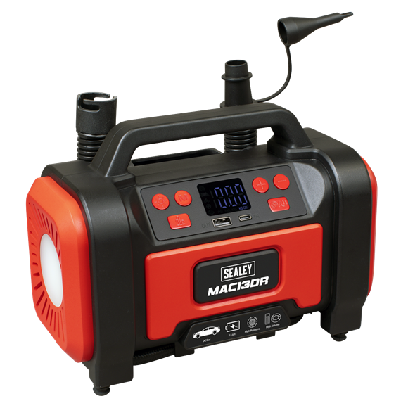Rechargeable Tyre Inflator & High Volume Air Pump 12V - SE-MAC13DR