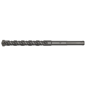 A fully hardened SDS MAX drill bit by Sealey, measuring Ø25 x 320mm, featuring a grey metal finish, a spiral groove, and a four-edged tip.