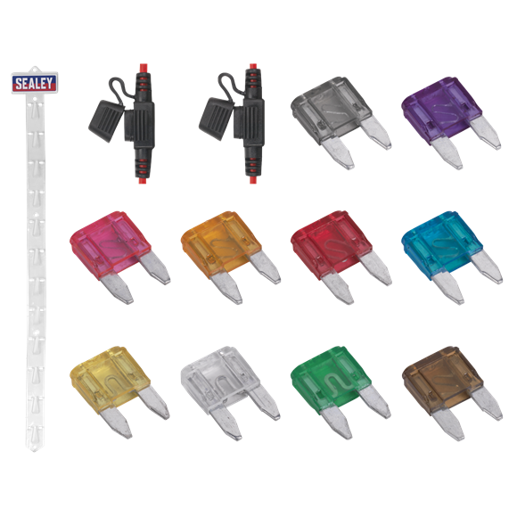 Sealey | Clip Strip Deal - Automotive Mini Blade Fuses & Holders - MBFSET