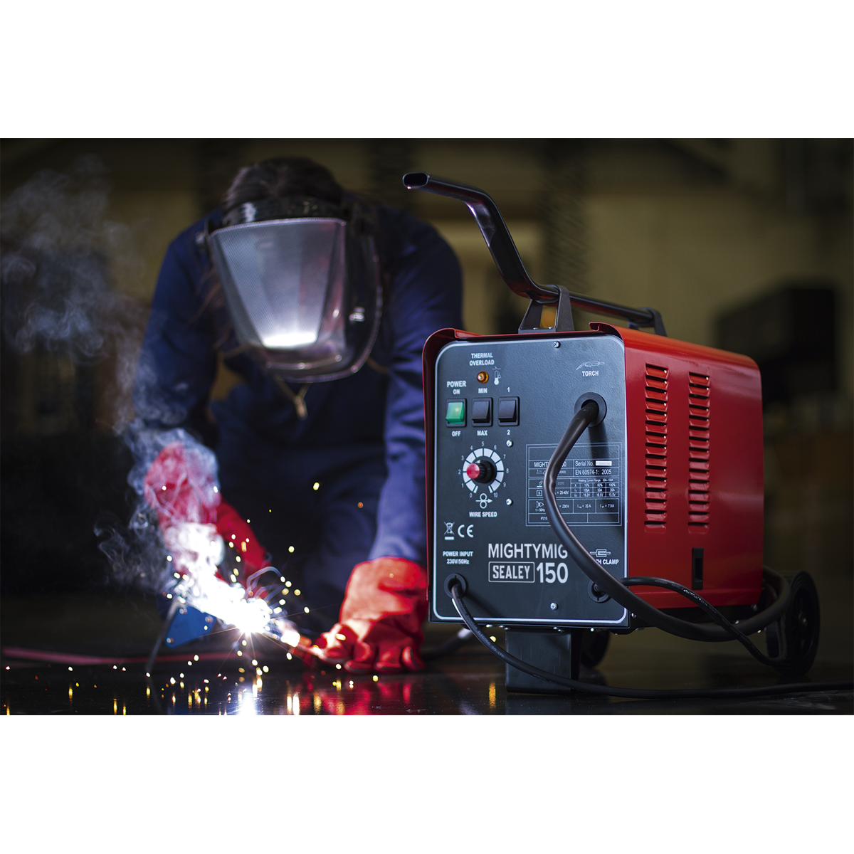 Professional Gas/No-Gas MIG Welder 150A 230V - MIGHTYMIG150 - Farming Parts