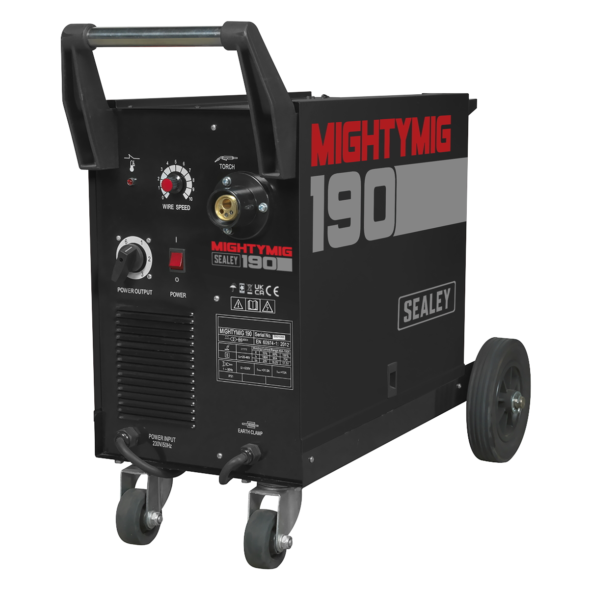 Professional Gas/No-Gas MIG Welder 190A with Euro Torch - MIGHTYMIG190 - Farming Parts
