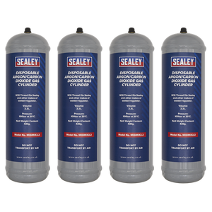 Sealey | Disposable Argon/Carbon Dioxide Gas Cylinder 430g, 2.2L - Pack of 4 - MIGMIX2.24