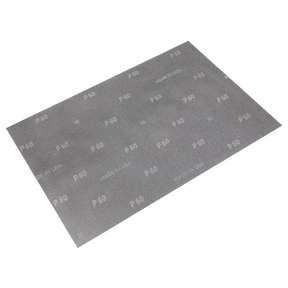 A Sealey Mesh Orbital Screen Sheet, measuring 12 x 18" with a 60-grit surface and marked "MADE IN ITALY," offers an ideal fit for use with an orbital sander.
